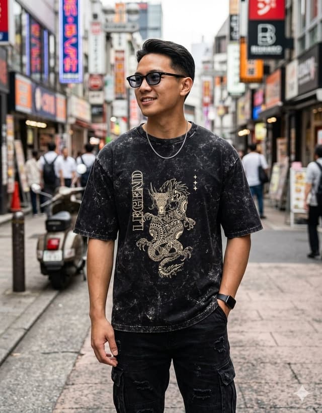Acid Washed Oversized T-Shirt (Legend)