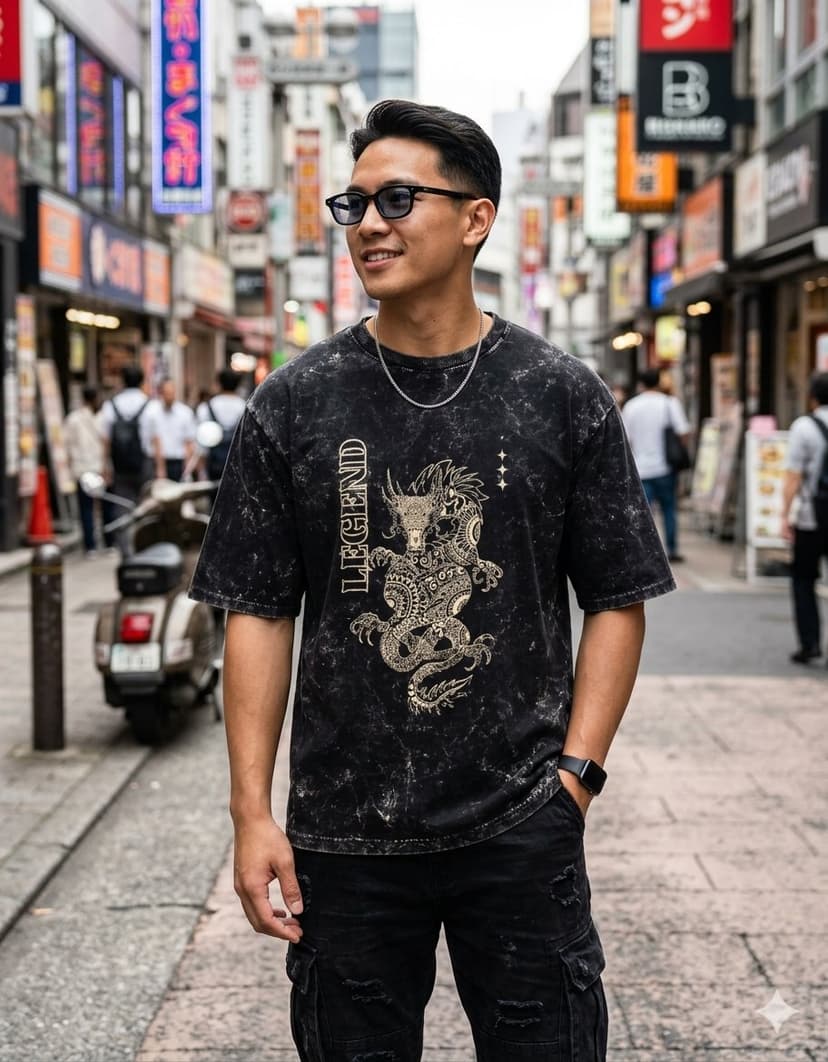 Acid Washed Oversized T-Shirt (Legend)